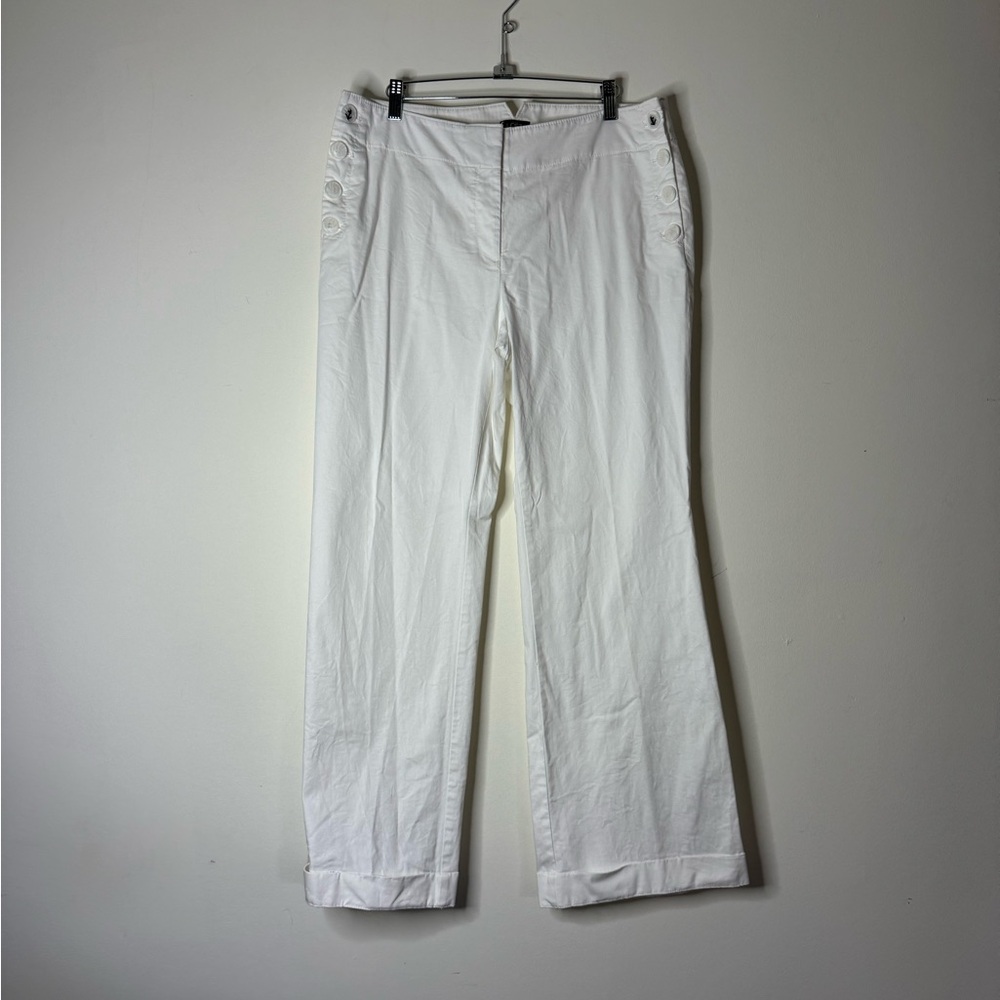 Ann Taylor Loft wide leg white trousers